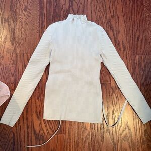 Babaton Ribbed Mock Neck Dress — Cream